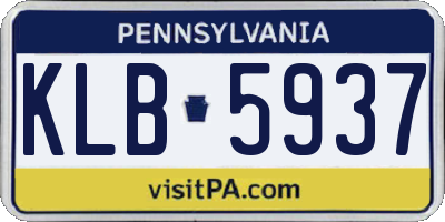 PA license plate KLB5937