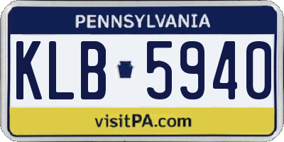 PA license plate KLB5940