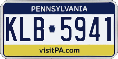 PA license plate KLB5941