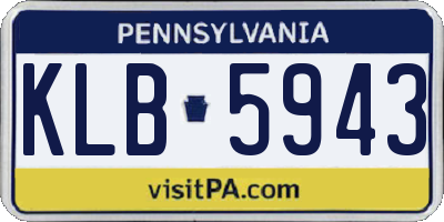 PA license plate KLB5943
