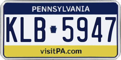 PA license plate KLB5947