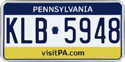 PA license plate KLB5948