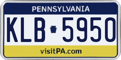 PA license plate KLB5950