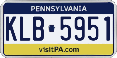 PA license plate KLB5951