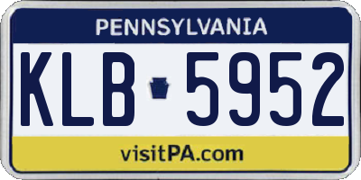 PA license plate KLB5952
