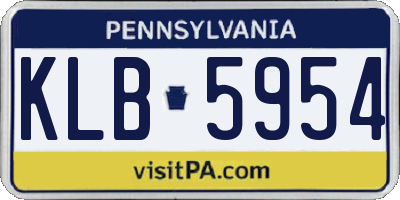 PA license plate KLB5954