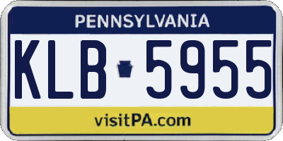 PA license plate KLB5955