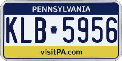 PA license plate KLB5956
