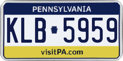 PA license plate KLB5959