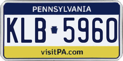 PA license plate KLB5960