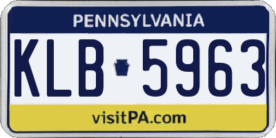 PA license plate KLB5963