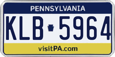 PA license plate KLB5964