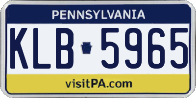 PA license plate KLB5965