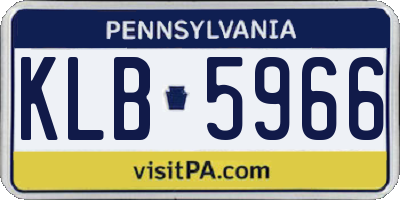 PA license plate KLB5966