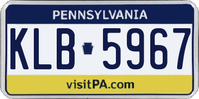 PA license plate KLB5967