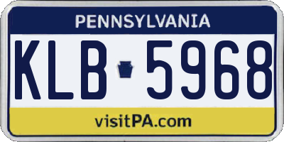 PA license plate KLB5968