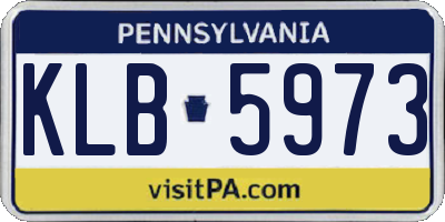 PA license plate KLB5973