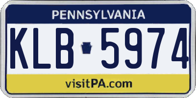 PA license plate KLB5974