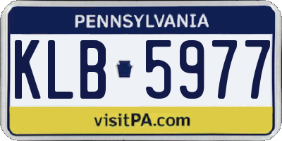 PA license plate KLB5977
