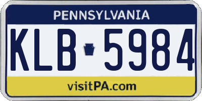 PA license plate KLB5984