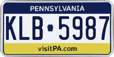 PA license plate KLB5987