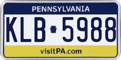 PA license plate KLB5988