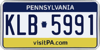 PA license plate KLB5991