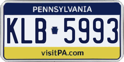 PA license plate KLB5993
