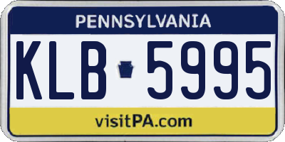 PA license plate KLB5995