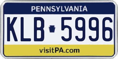 PA license plate KLB5996