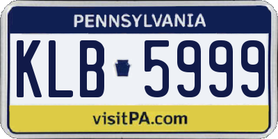 PA license plate KLB5999