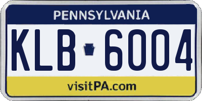 PA license plate KLB6004