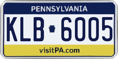 PA license plate KLB6005
