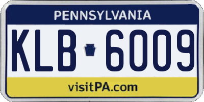 PA license plate KLB6009