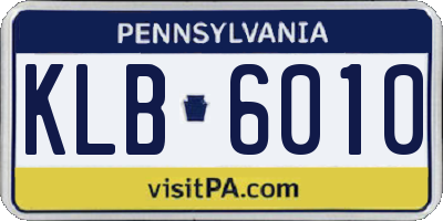PA license plate KLB6010