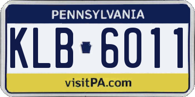 PA license plate KLB6011