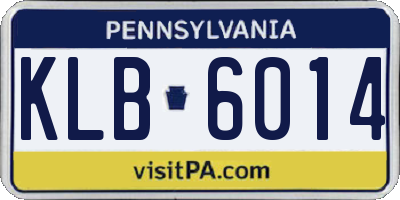 PA license plate KLB6014