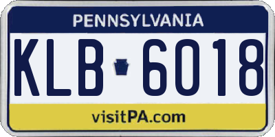 PA license plate KLB6018