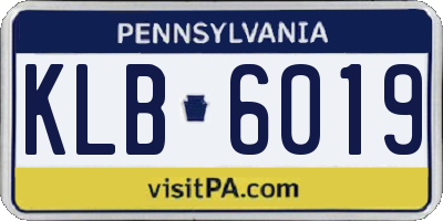 PA license plate KLB6019