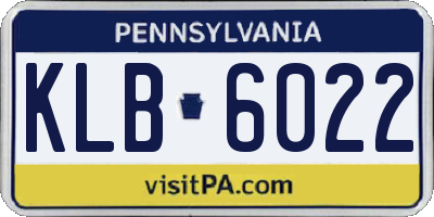 PA license plate KLB6022