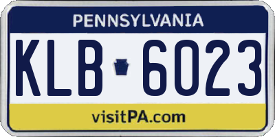 PA license plate KLB6023