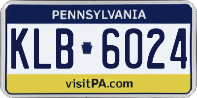 PA license plate KLB6024
