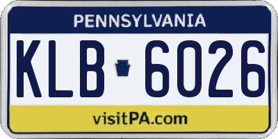 PA license plate KLB6026