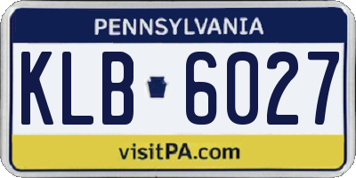 PA license plate KLB6027