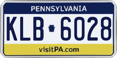 PA license plate KLB6028
