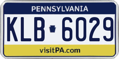 PA license plate KLB6029