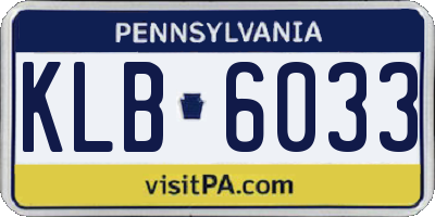 PA license plate KLB6033
