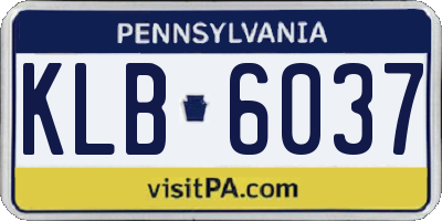 PA license plate KLB6037