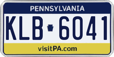 PA license plate KLB6041