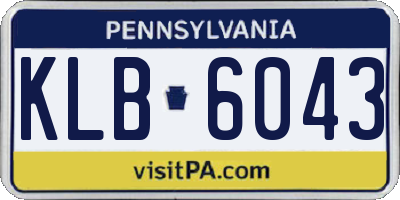 PA license plate KLB6043